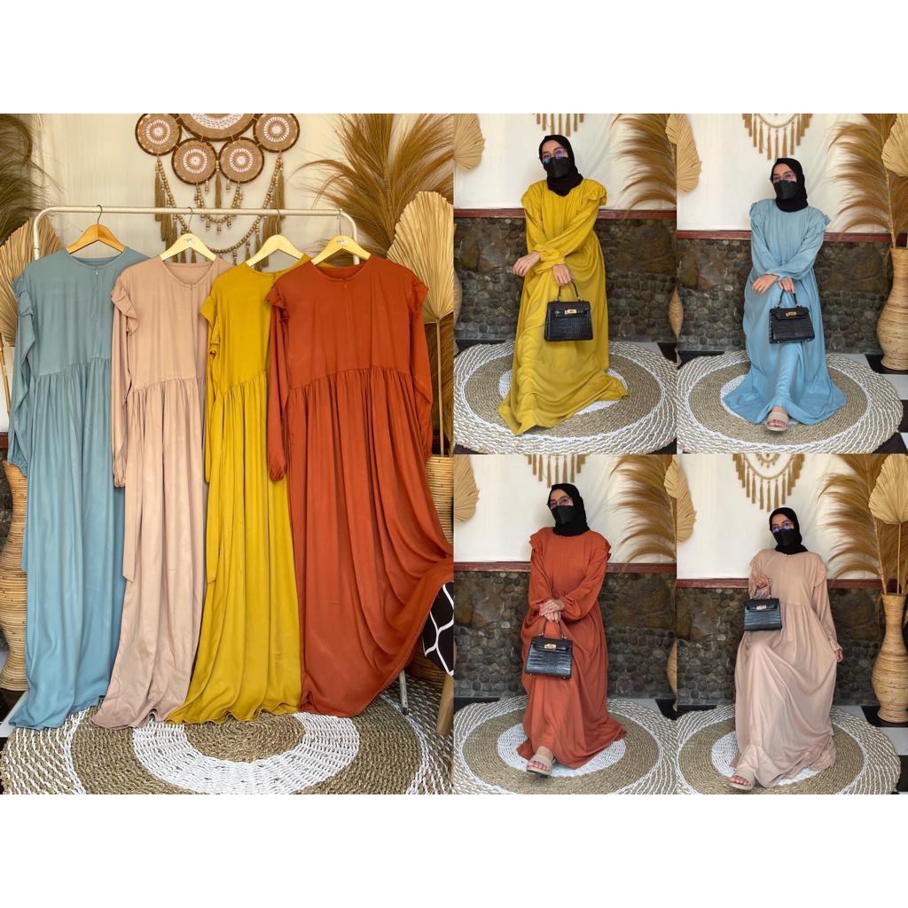 GAMIS/DERESS BABYDOLL RAYON TWILL/BUSANA MUSLIM TERBARU/DRESS MENYUSUI/FASHION MUSLIM TEREMEWAH