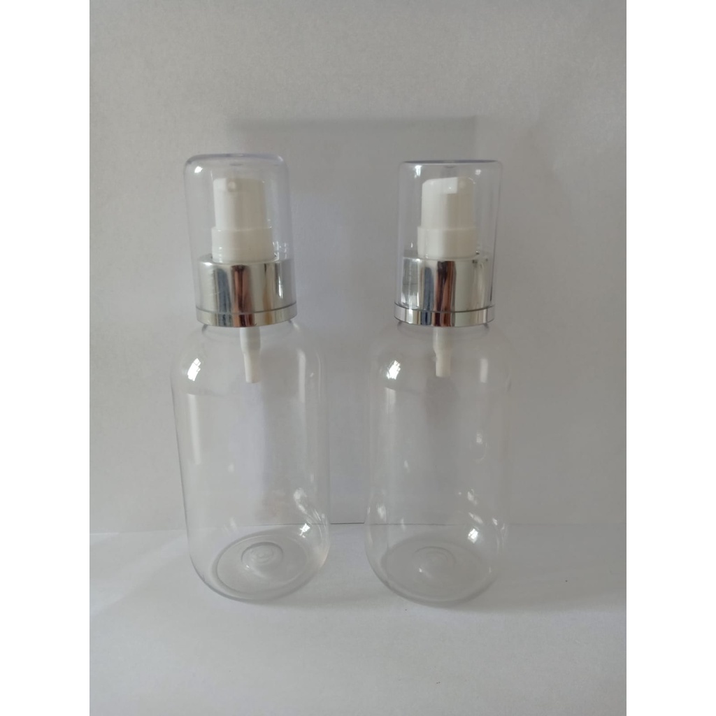 { paket isi 10pcs } BOTOL SBR 150ML PUMPTREATMENT SILVER FULLCAP BODY NATURAL