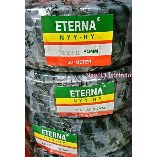 KABEL ETERNA SERABUT HITAM NYYHY 2x1,5 @50m Eterna Hitam 2x1.5 mm
