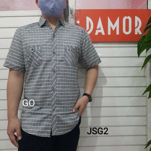 Bego Rseb Damor (cressida) Kemeja Cowok Pakaian Pria Kemeja Dewasa Reguler Lengan Pendek