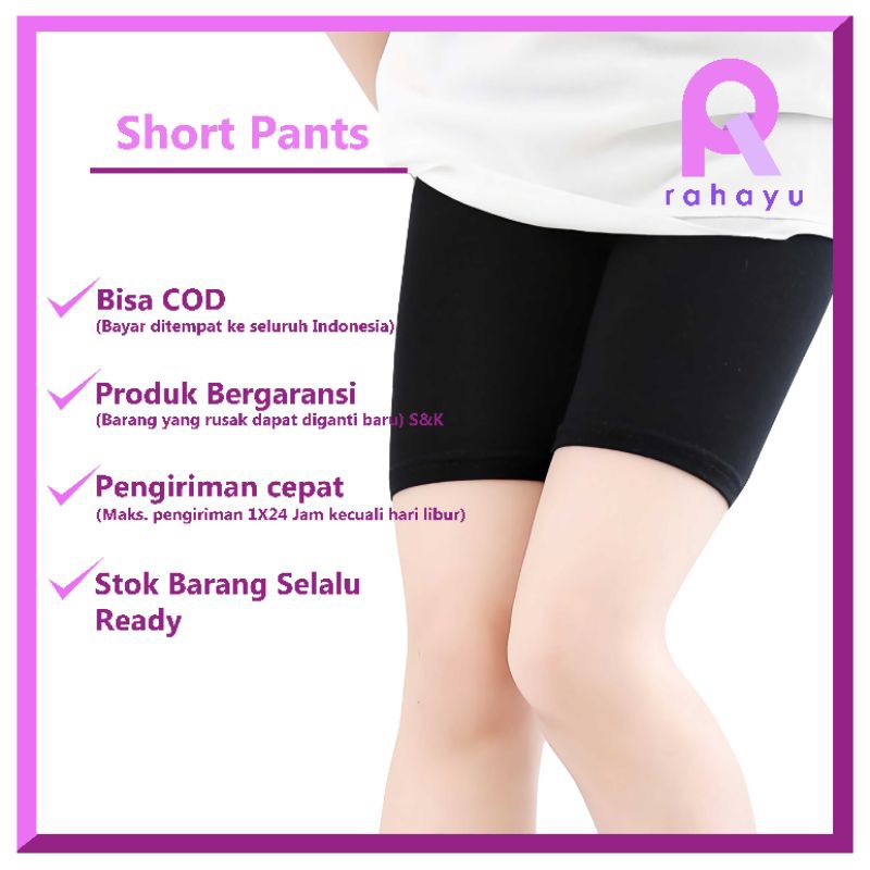 Legging Hotpants / Shorpant / Celana Dalaman Wanita / Lejing Sepaha / Leging Dalaman Perempuan