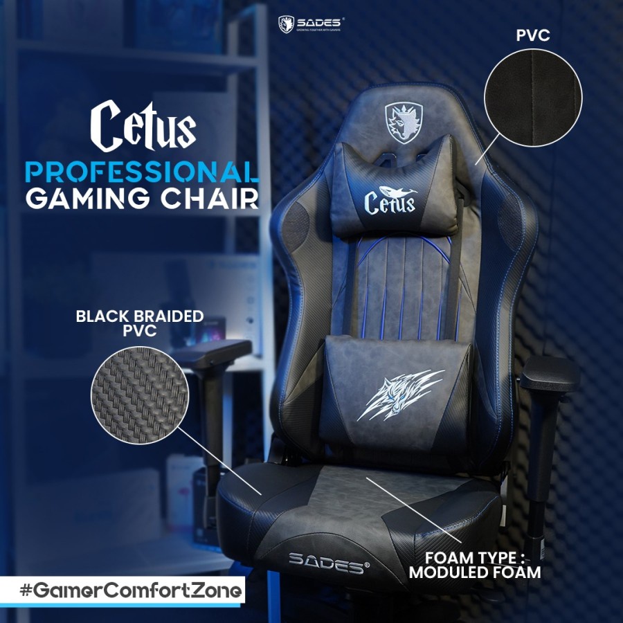 Sades Cetus Professional 4D Arm Rest Frog Mechanism - Gaming Chair