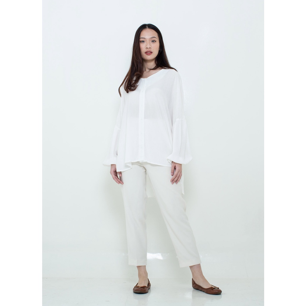 Ixora Abia Oversized Shirt - Kemeja Wanita Oversized-Broken White