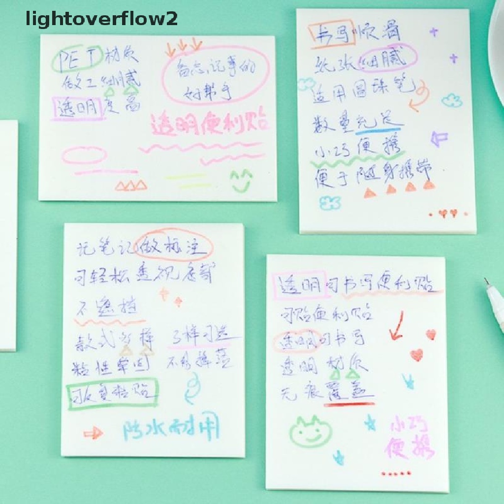 (lightoverflow2) Sticky notes / Memo Transparan Dengan Stiker Gosok