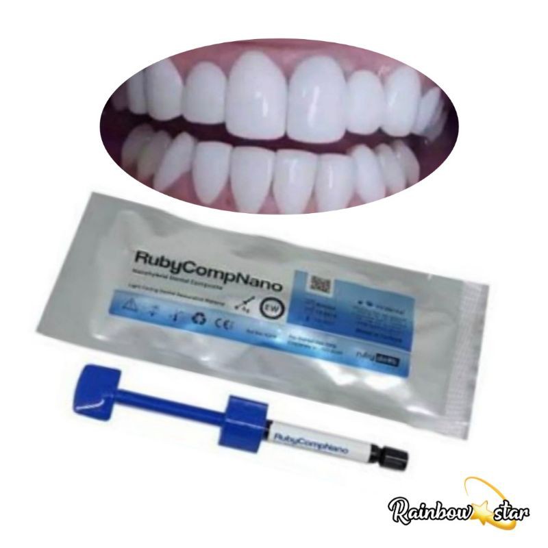 Komposit Ruby Comp Bahan Tambal Gigi / Dental Composite Veneer EW (Extra White ) A1 A2 A3