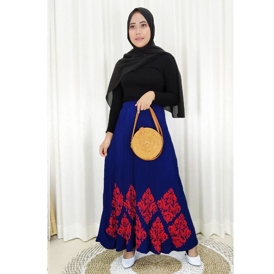 ROK PLISKET KOMBINASI BLUDRU BAWAH BAGUS GL FASHION