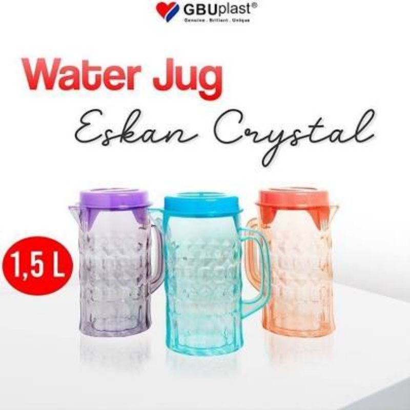 GBU Plast Eskan Water Jug Teko Minuman Eskan Crystal 1.5L