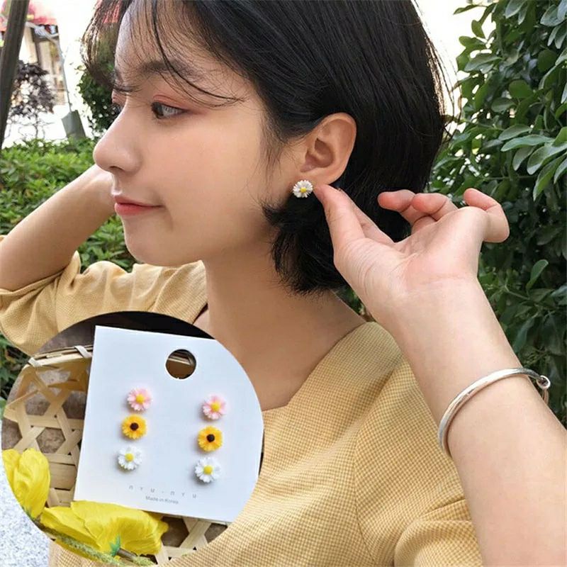 Anting Wanita Tusuk Bunga Kecil MATAHARI//Anting Wanita Korea