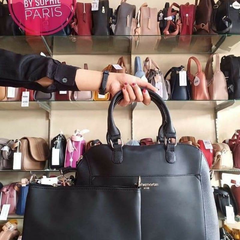 tas kuffa sophie paris martin tas kerja hitam , tas 2in1 kuffa