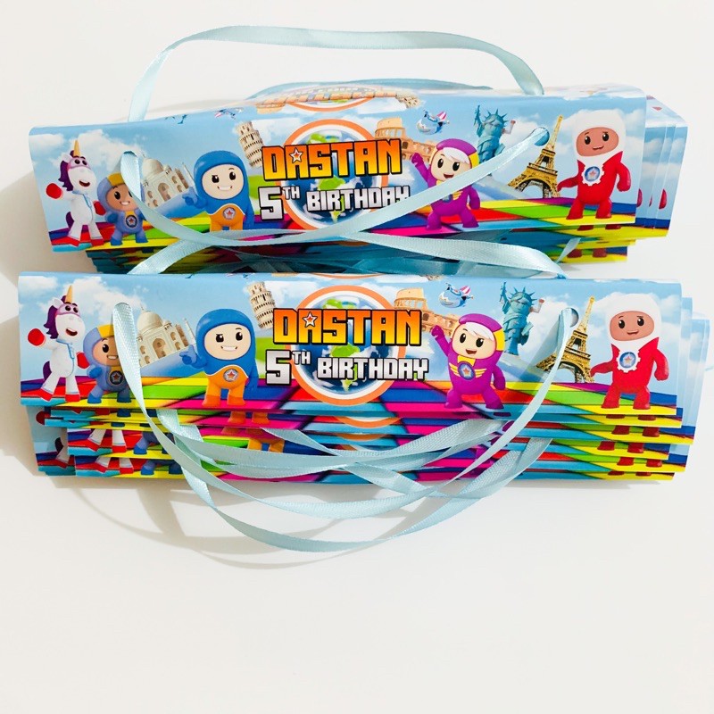 

Go Jetters Label Kantong Snack Goodiebag Birthday / Kantong Hampers / Souvenir Ulang Tahun