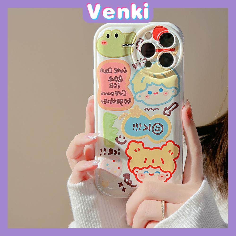 iPhone Case Silicone Soft Case Airbag Shockproof Protection Camera Couple Case Graffiti Boy Girl Cartoon Cute Compatible For iPhone 11 Pro Max 13 Pro Max 12 Pro Max 7Plus xr XS Max