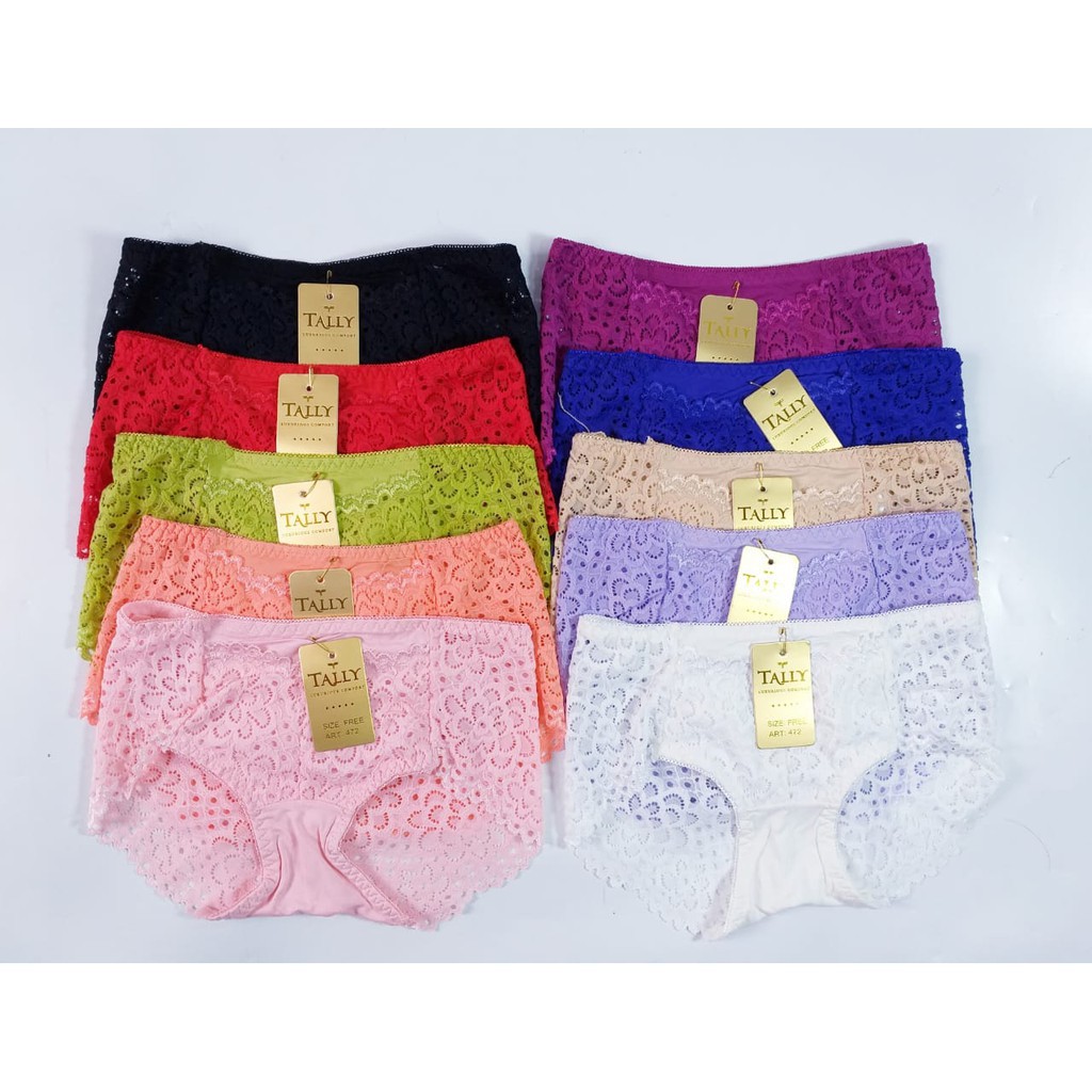 CD TALLY 472/473 Celana Dalam Brokat Renda Halus Dan Modis Murah Transparan 4.8