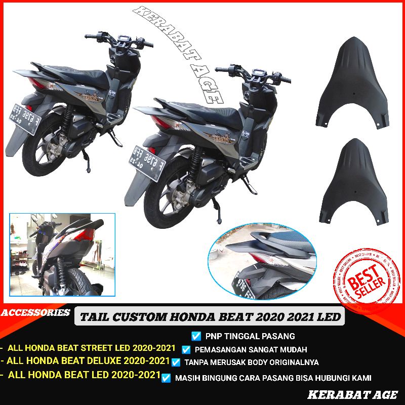 Aksesoris beat Led Deluxe street 2020 2021 2022 2023 Ekor tail Custom