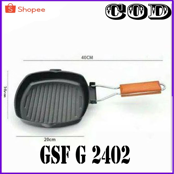 SQUARE GRILL PAN GSF G 2402 PANCI TATAKAN GRILL PANGGANGAN BBQ / SQUARE GRILL PAN GSF G 2402 PANCI TATAKAN BERGARANSI RESMI 1 TAHUN MANTAP