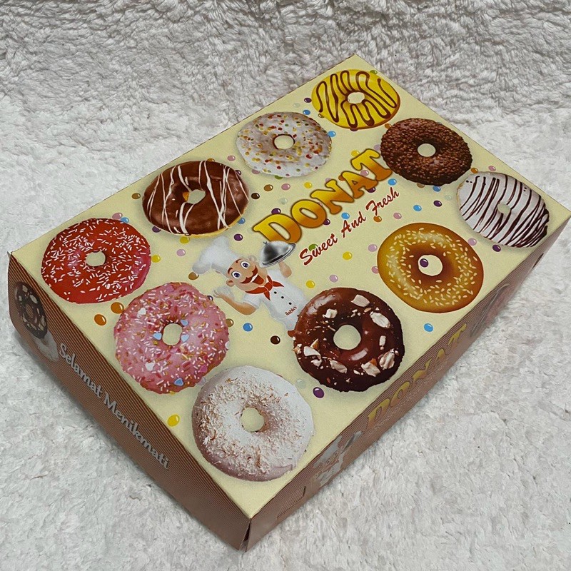 DUS DONAT / BOX DONAT / KOTAK DONAT UK. 27x18x5cm