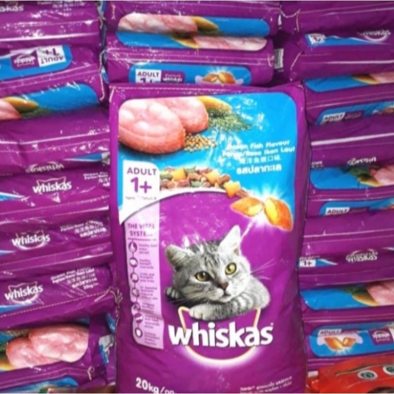 Ekspedisi makana kucing whiskas adult 20kg Ocean fish