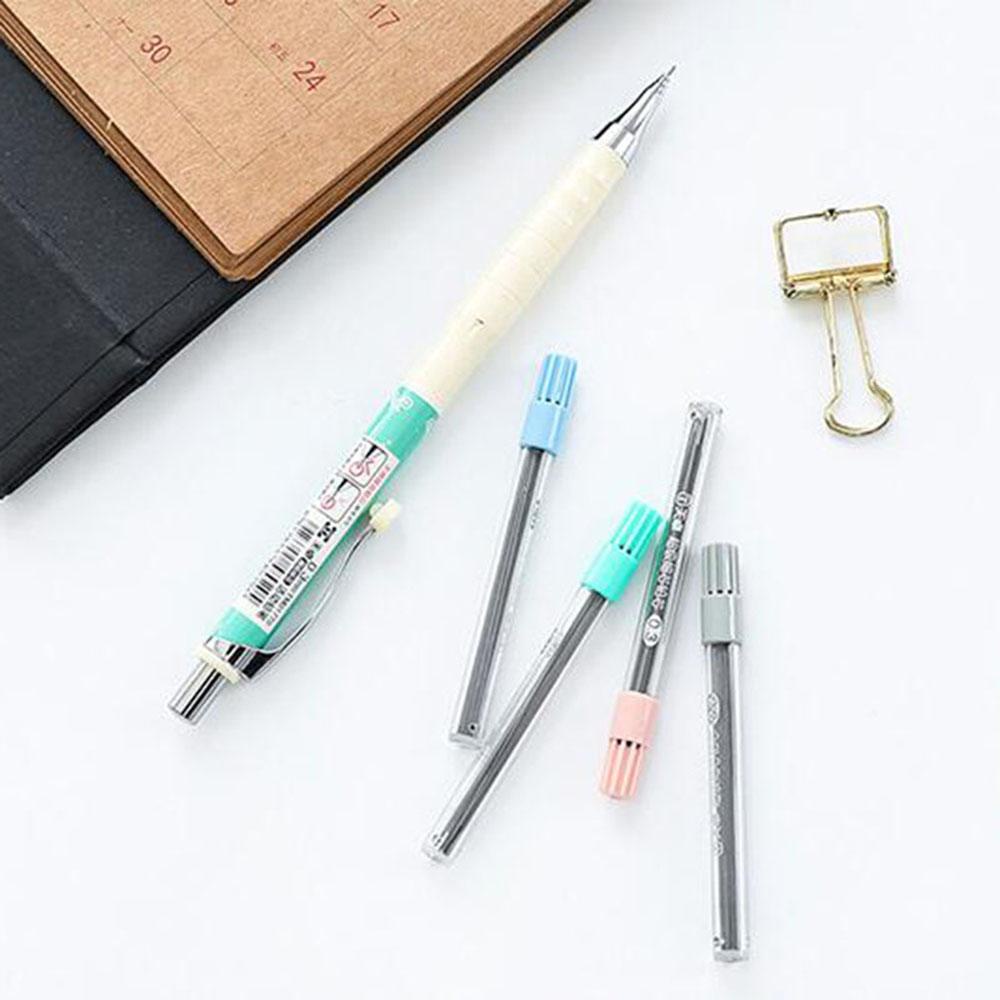 TOP 1set Pensil Mekanik Warna 0.3mm Acak Gambar Baru Perlengkapan Sekolah Isi Ulang Plastik