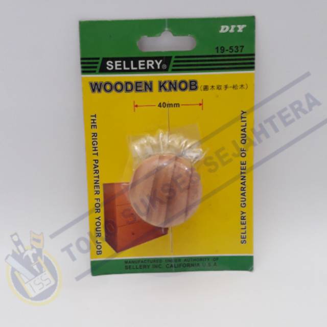 SELLERY Wooden Knob Tarikan Laci Bulat gagang laci