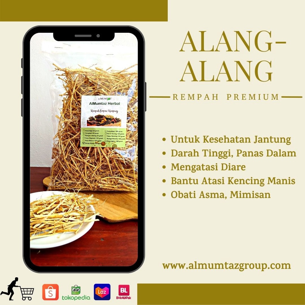 

Alang Alang Kering, asli, segar, 100 gram original tanaman herbal untuk jantung darah tinggi panas dalam dan asma