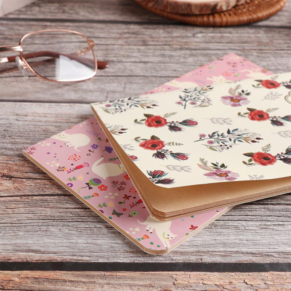 1Pc Buku Diary / Notebook Retro Bahan Kertas Kraft Motif Lukisan Tangan untuk Kantor