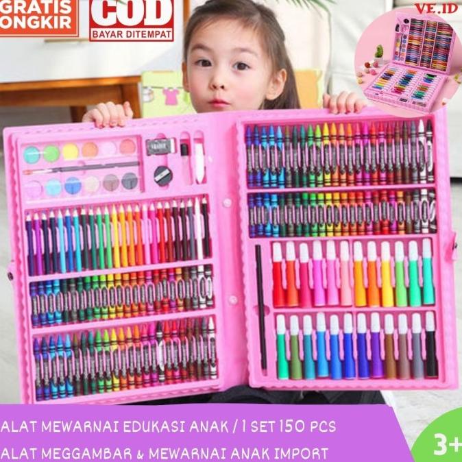 

Alat Menggambar Mewarnai Melukis Anak Crayon 150PCS ORI TERMURAH!!