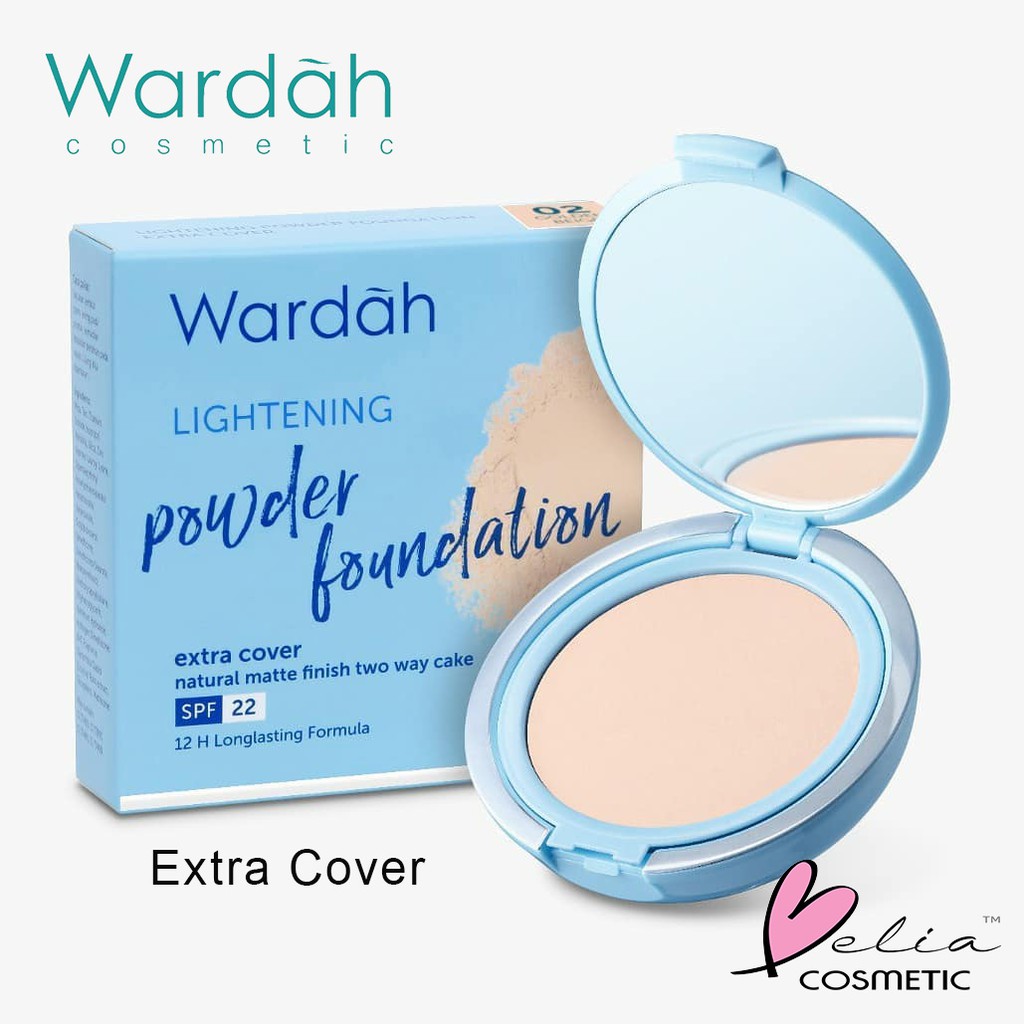 ❤ BELIA ❤ Wardah Lightening EXTRA COVER Powder Foundation TWC Fullsize / Refill SPF22 EXTRA COVER