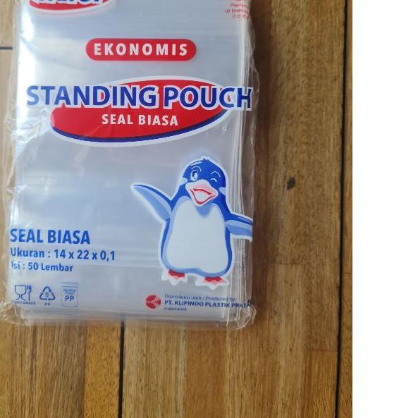 ♀ Standing Pouch blutop 14x22 single seal/seal biasa ♩