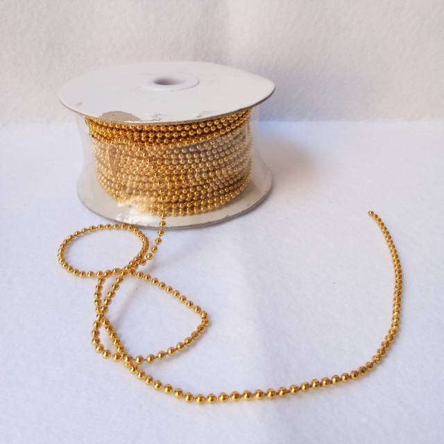 Mote renteng, mutiara renteng gold 3MM