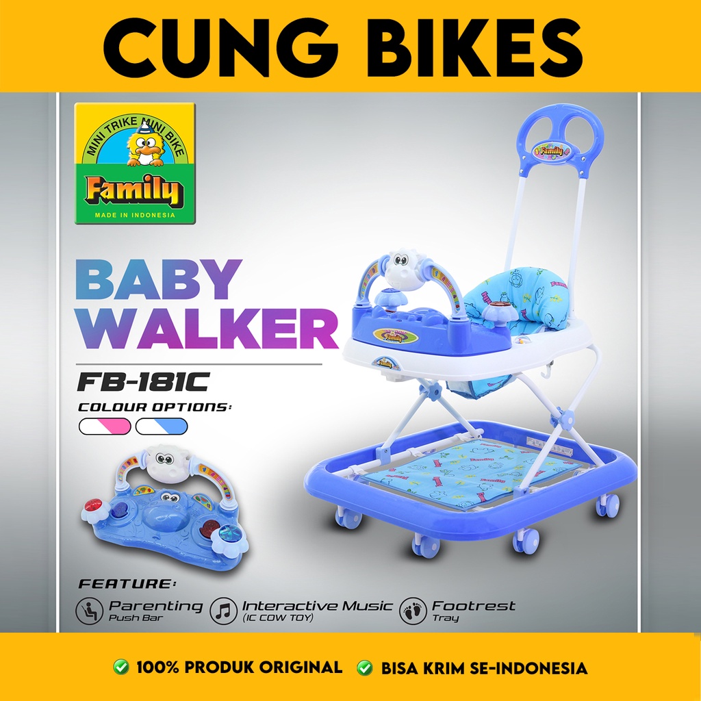 Baby walker Family 181C # babywalker Family 181C Mainan anak belajar jalan bayi Musik dorong