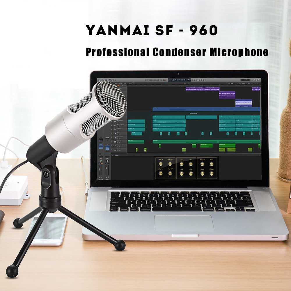 (100% BARANG ORI) Yanmai Omnidirectional Condenser Microphone with Stand - SF-960B