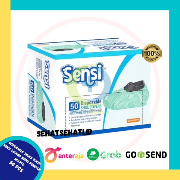 Disposable Shoes Cover SENSI Sarung Medis Penutup Sepatu 50 pcs