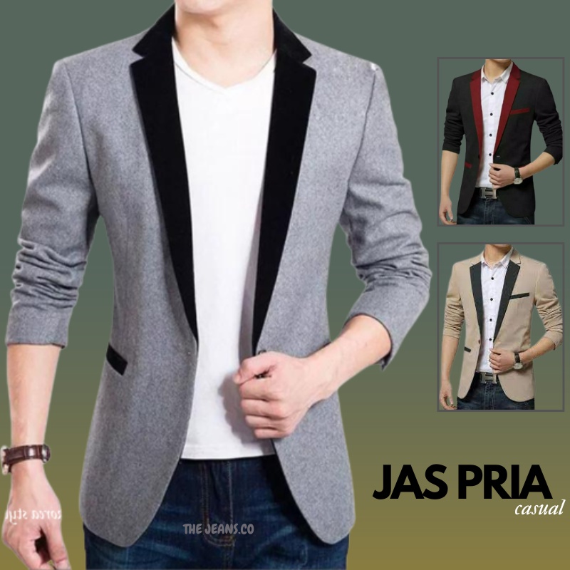 Blazer Pria Semi Casual/ Blazer slimfit Casual Korean Style/Jas Formal Pria Terbaru/ Blazer  Remaja 