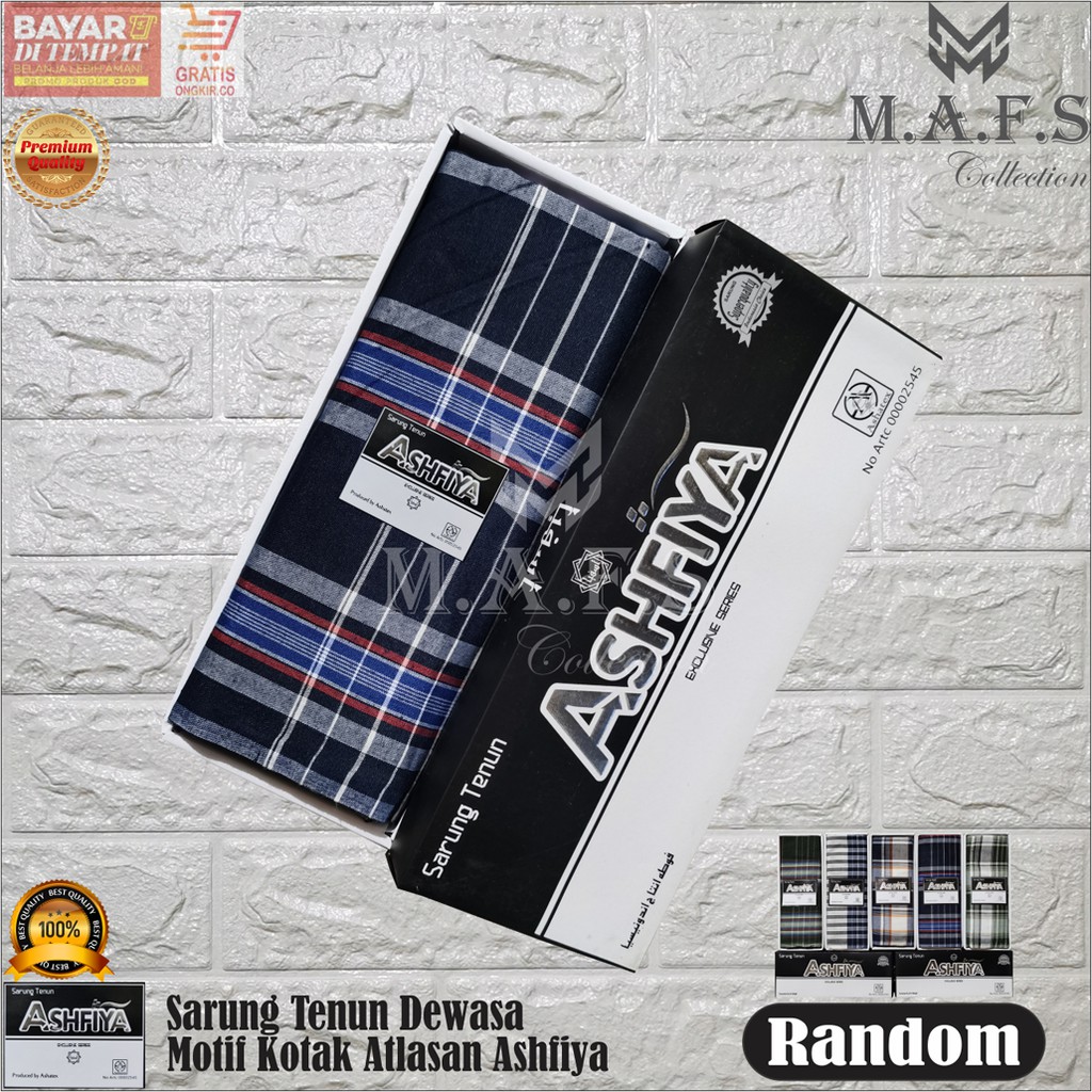 SARUNG DEWASA SARUNG TENUN ASHFIYA MOTIF ATLASAN KOTAK PREMIUM