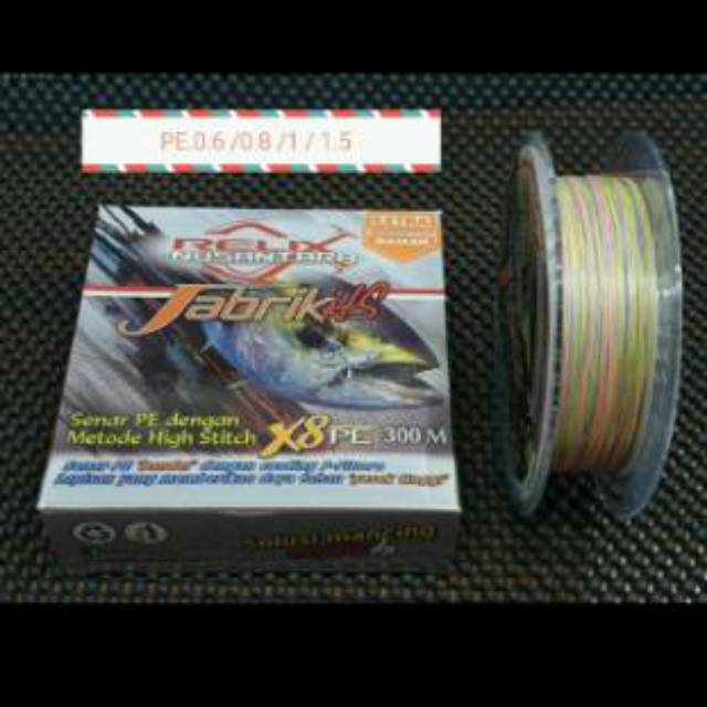 PE. RELIX NUSANTARA JABRIK HS X8 / 300m PE 0.6 / 0.8 / 1 / 1.5 (MULTICOLOR)