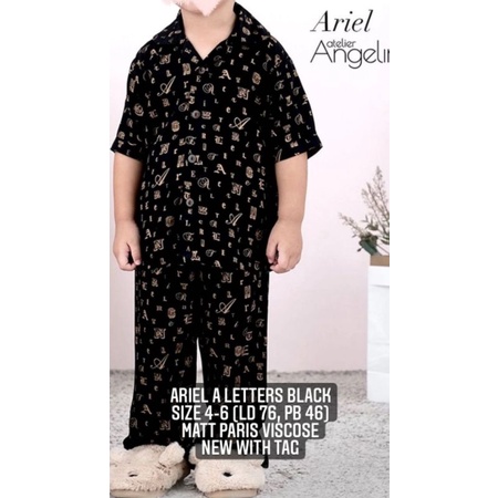 ARIEL A LETTERS BLACK SIZE 4-6 ATELIER ANGELINA
