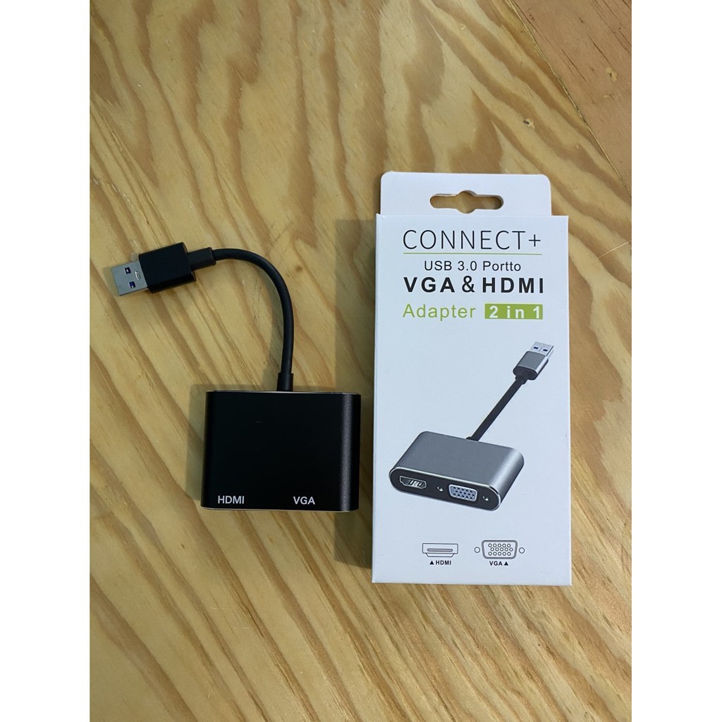 USB 3.0 To HDMI VGA Adapter Dual Output Lexcron Support 2in1