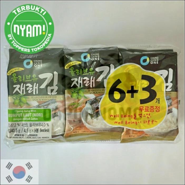 

6+3 RUMPUT LAUT (NORI/SEAWEED) OLIVE OIL KOREA, CHUNG JUNG ONE