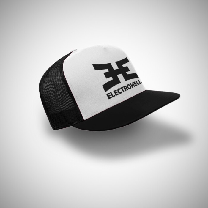 ER72 TOPI TRUCKER ELECTROHELL HITAM PUTIH