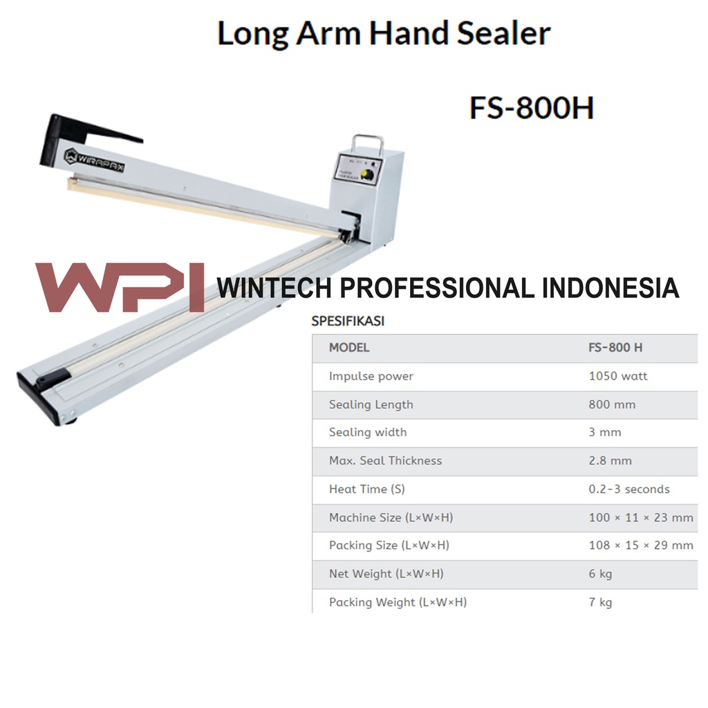 WIRATECH FS-800H HAND SEALER ATAU MESIN PENYEGEL PLASTIK