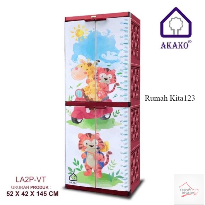 Lemari 2 pintu plastik full kunci Naiba Akako Napolly Club Tabitha