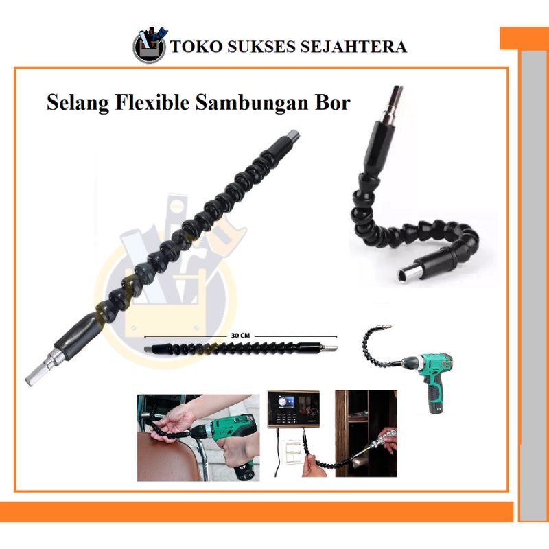 Selang Flexible Bor Sambungan Ekstensi Kepala Obeng Bor Fleksibel Extension Screwdriver / Selang Flexible Bor Obeng