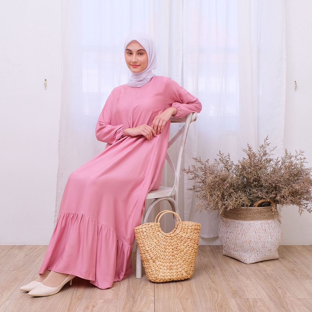 MARIHA DRESS | Gamis Polos Premium Simpel Bahan Rayon Pure Effect by Aznii