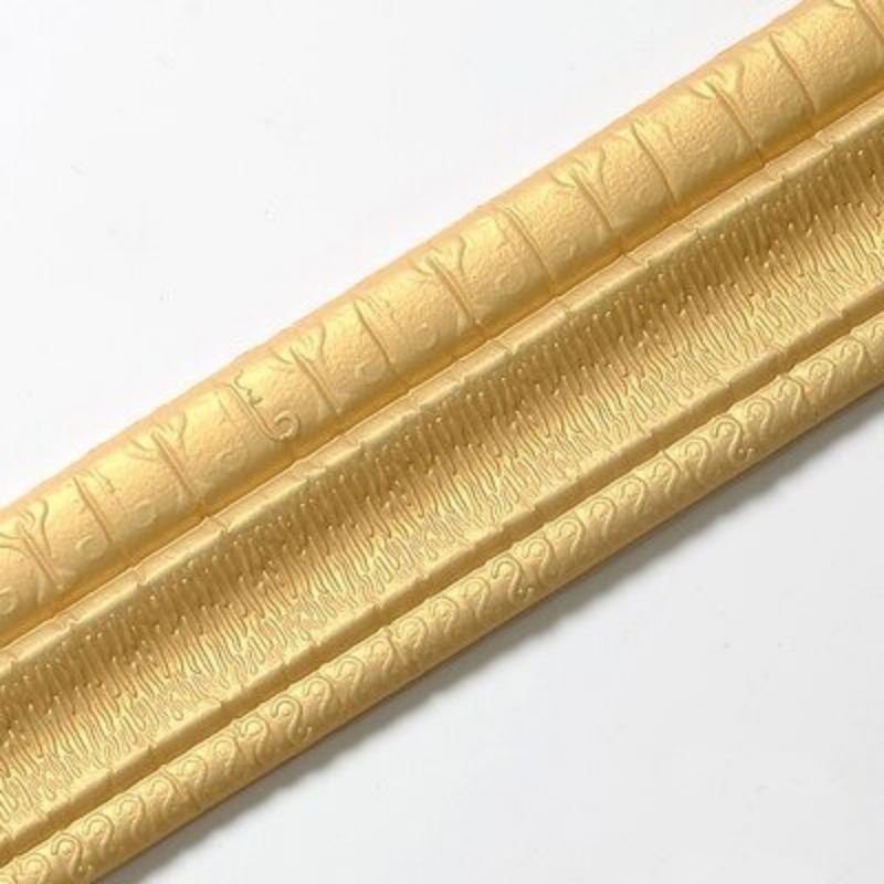 Wallpaper List Foam 3D Sticker-List Emas lebar 8cm