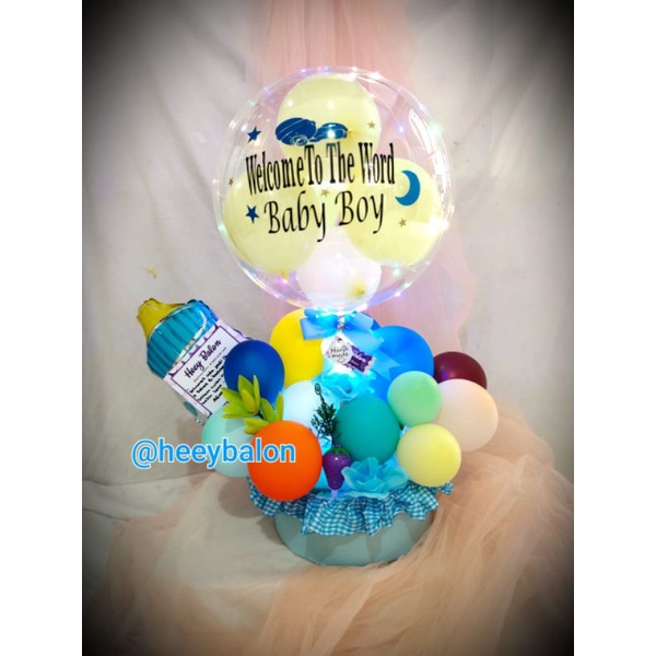 Balon Baby/Balon One month/Balon Ultah/Balon Box/Buket Ultah/Buket Snack/Balon Snack/Parcel Balon/Ba
