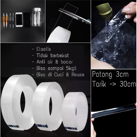 

JS01 Nano Double Tape 3cm*5m Double Tape Transparan Selotip Dobel Tip Perekat
