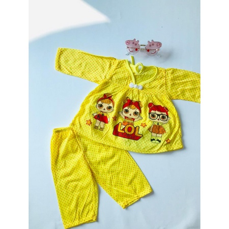 Setelan Anak Bayi Perempuan | Lengan Panjang Animasi Lucu | all size 0-12 bln | Real Picture