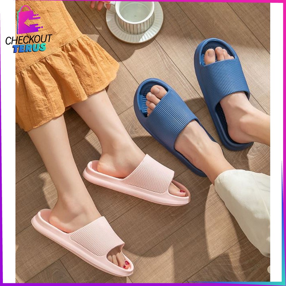 CT S52 Sandal Slop Rumah Hotel Bahan Eva Sendal Karet Kamar Mandi Empuk Anti Slip Wanita Pria Couple