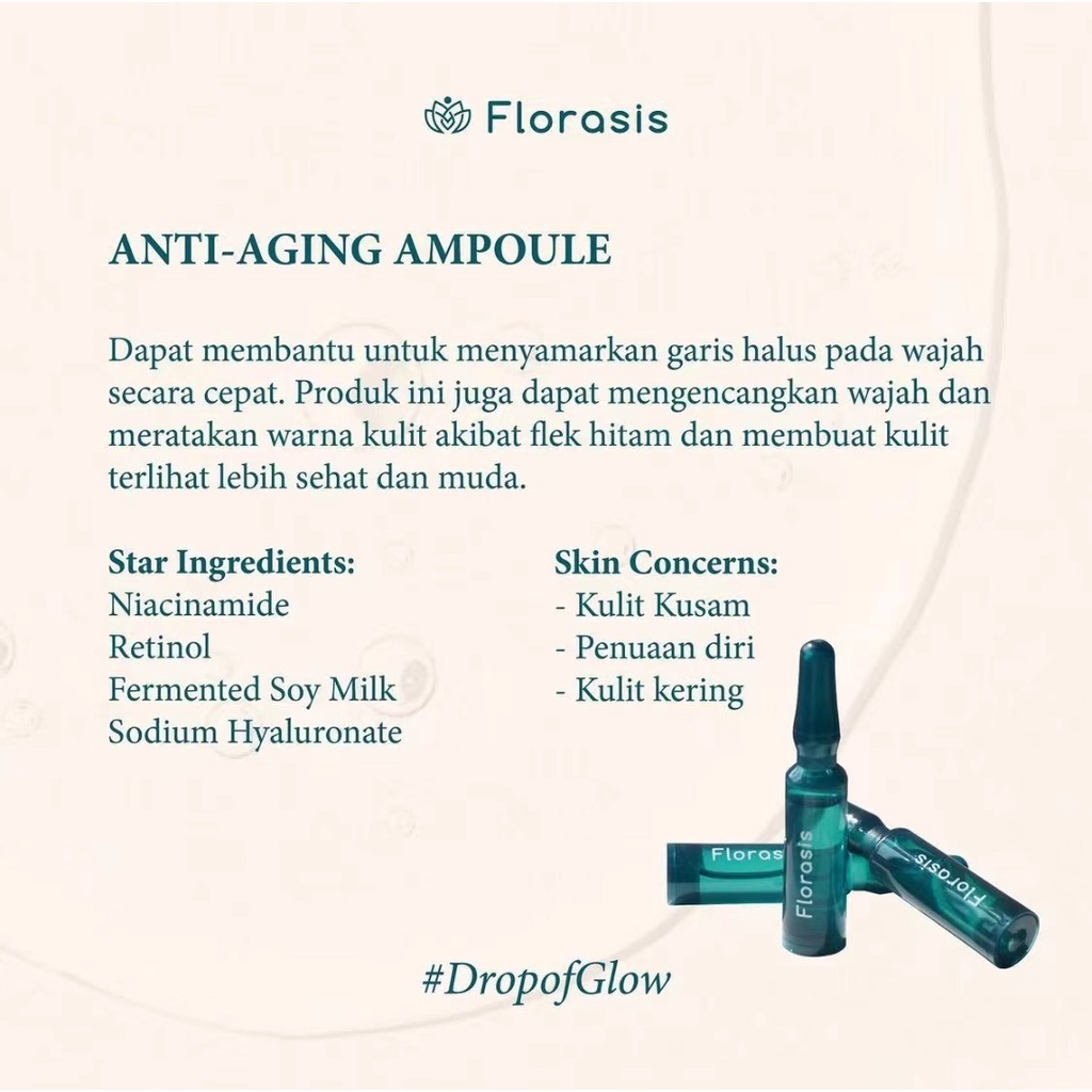 SUDAH BPOM FLORASIS Anti Aging Ampoules Anti Acne Brightening Serum Original