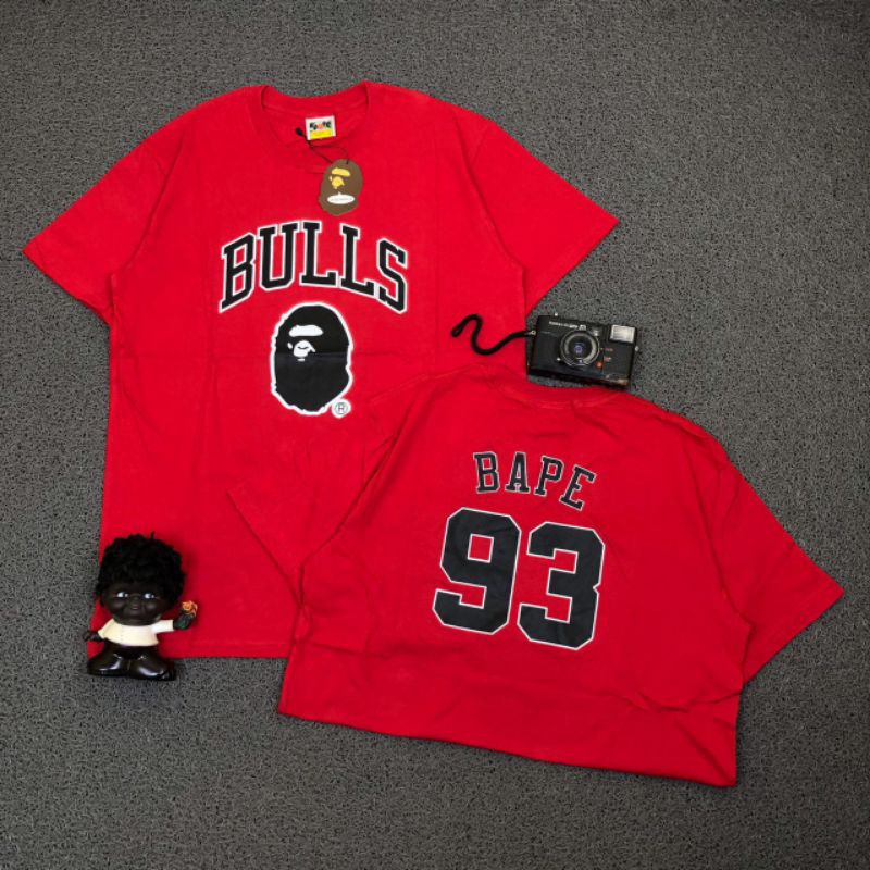 Kaos Tshirt A BATHING APE BAPE 93 BULLS RED AUTHENTIC ORIGINAL