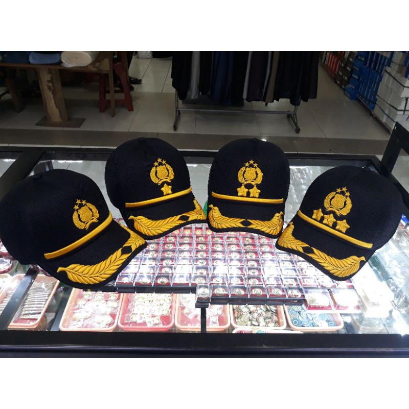 Topi jaring polisi pamen Hitam